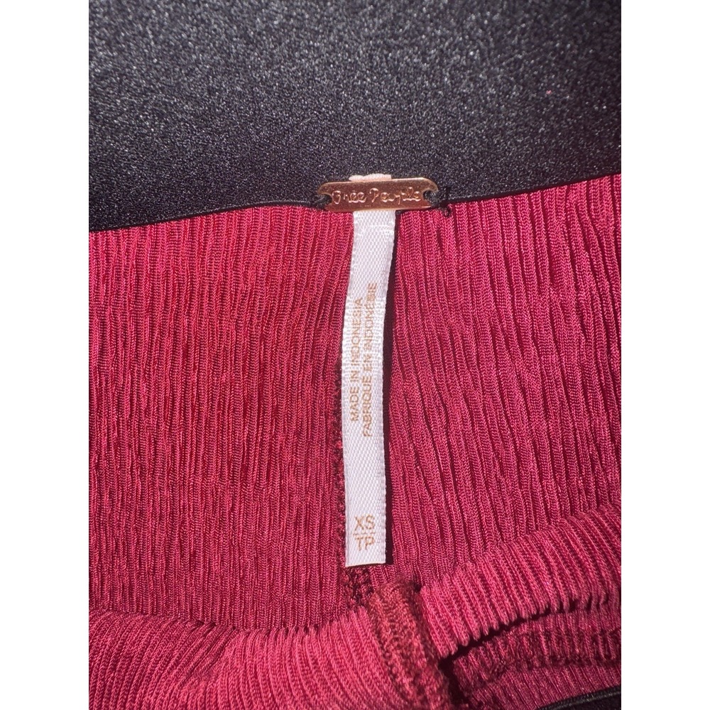 Free People So Charming Cranberry Velvet High Waisted Flare Leg Pants Size XS - Picture 8 of 10